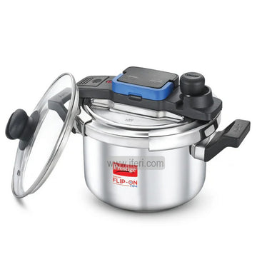 5 Liter Prestige Svachh Flip-on Stainless Steel Pressure Cooker with Glass Lid PG20157