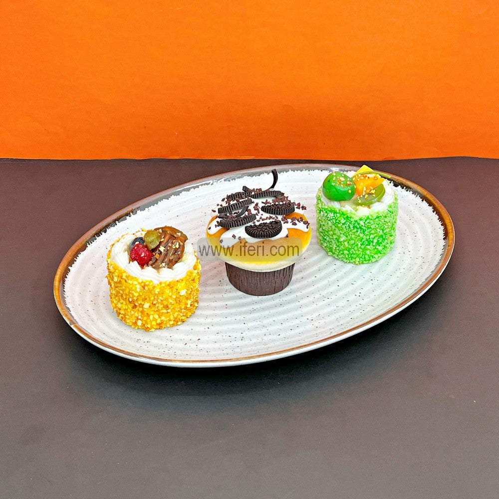 12.2 Inch Oval Shaped Ceramic Serving Tray, Dish CGA0163