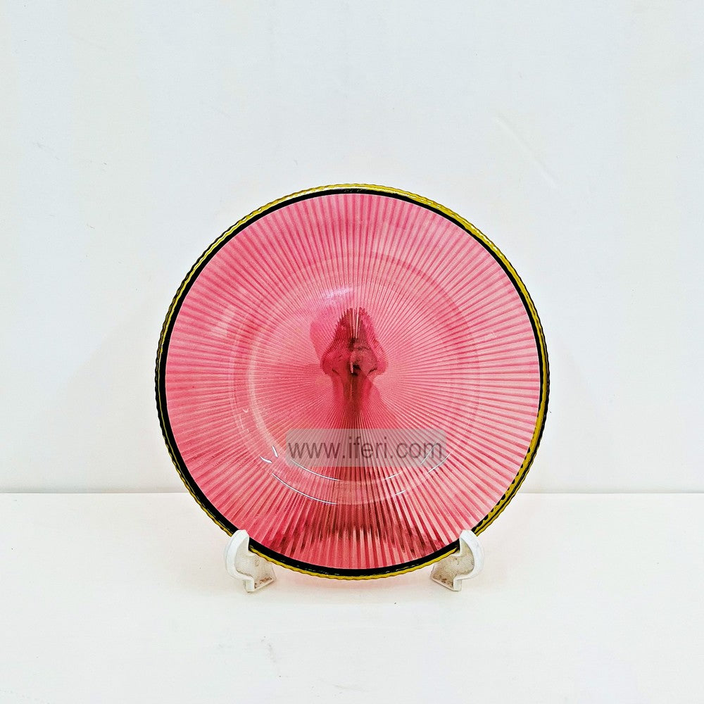 8 Inch Exclusive Golden Rim Glass Serving Plate ALV0163