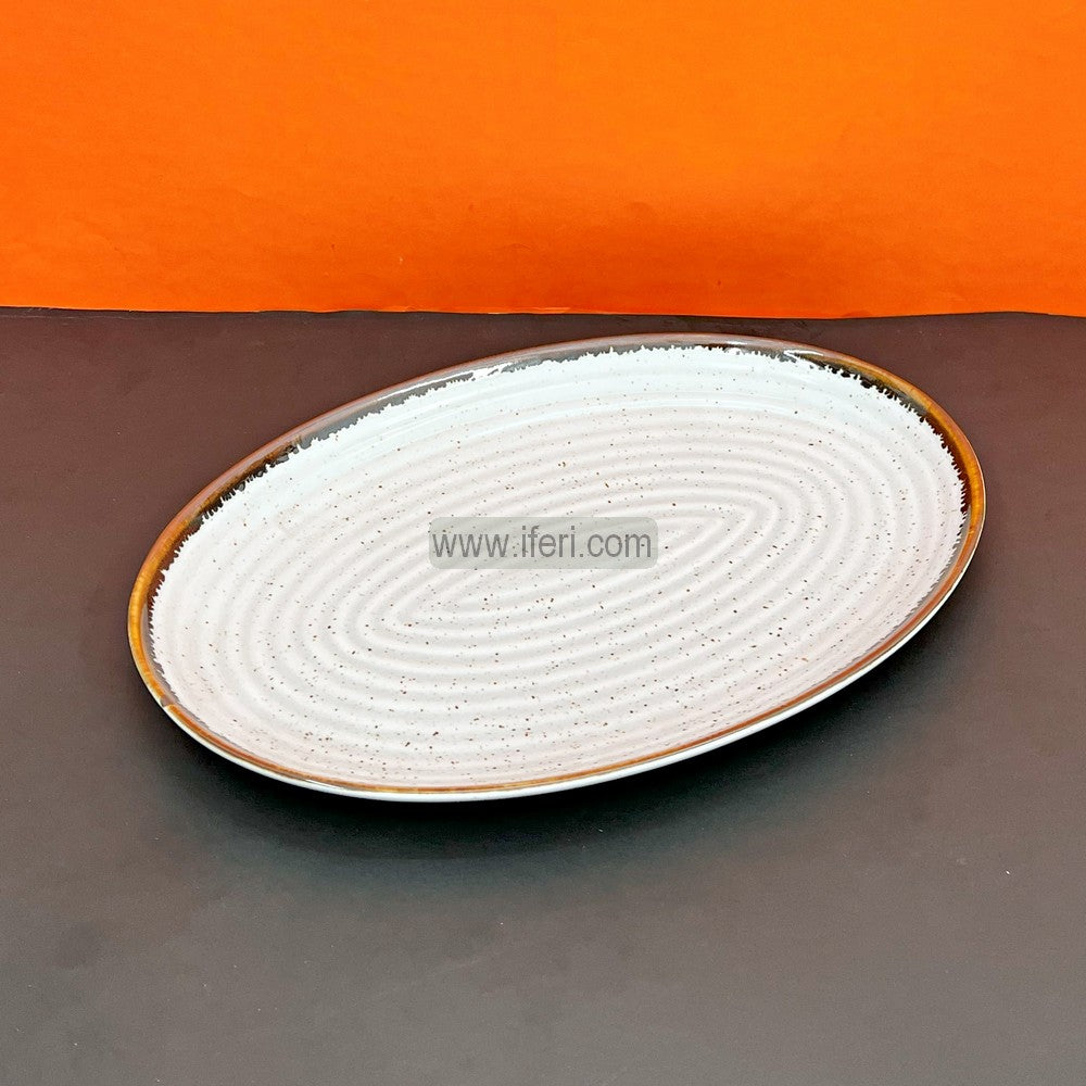 12.2 Inch Oval Shaped Ceramic Serving Tray, Dish CGA0163