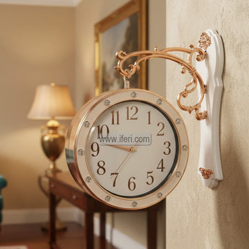 Luxury Double-Sided Retro Station Wall Clock / Living Room Clock HR2165