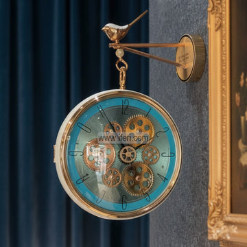 Luxury Double-Sided Retro Station Wall Clock / Living Room Clock HR2167