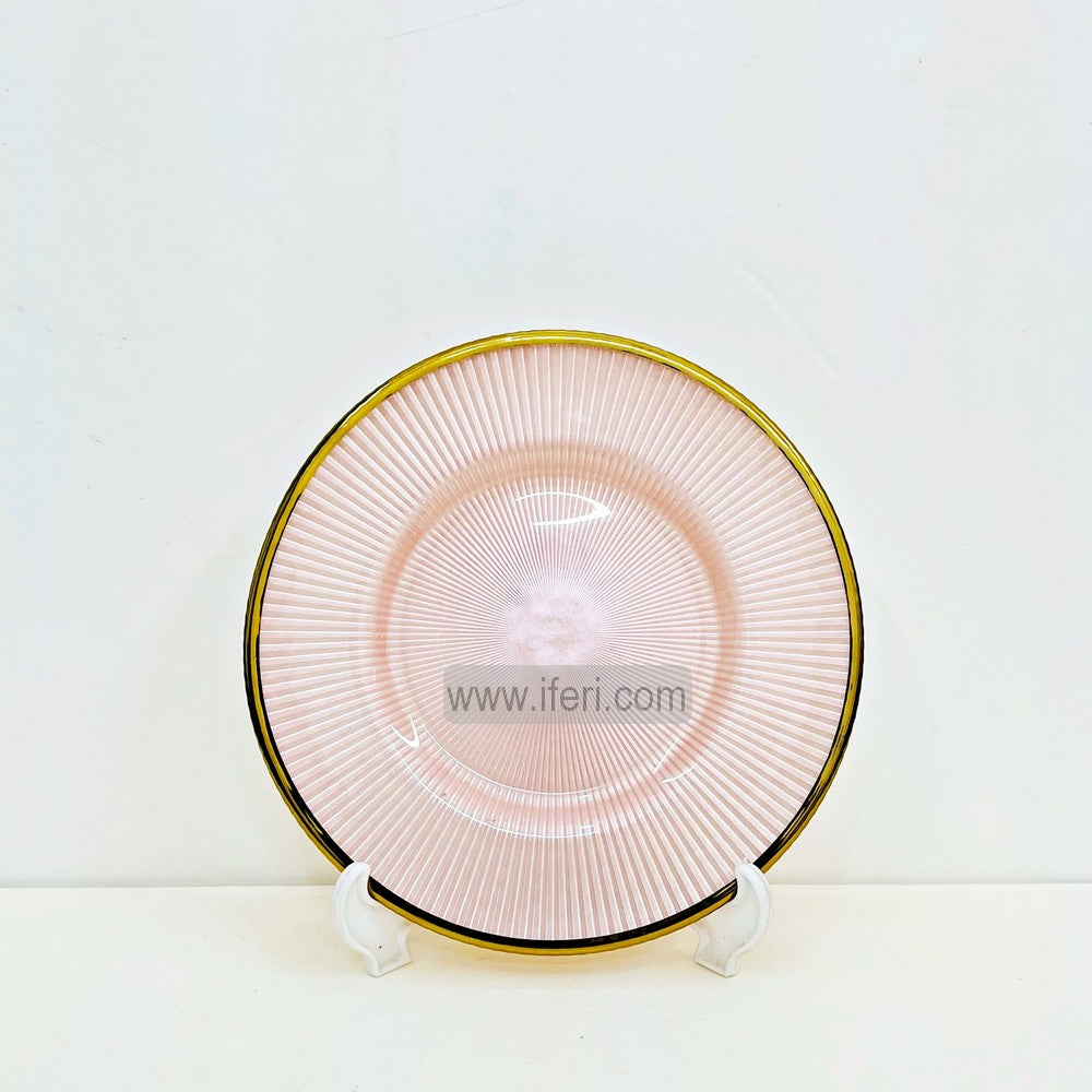 8 Inch Exclusive Golden Rim Glass Serving Plate ALV0168