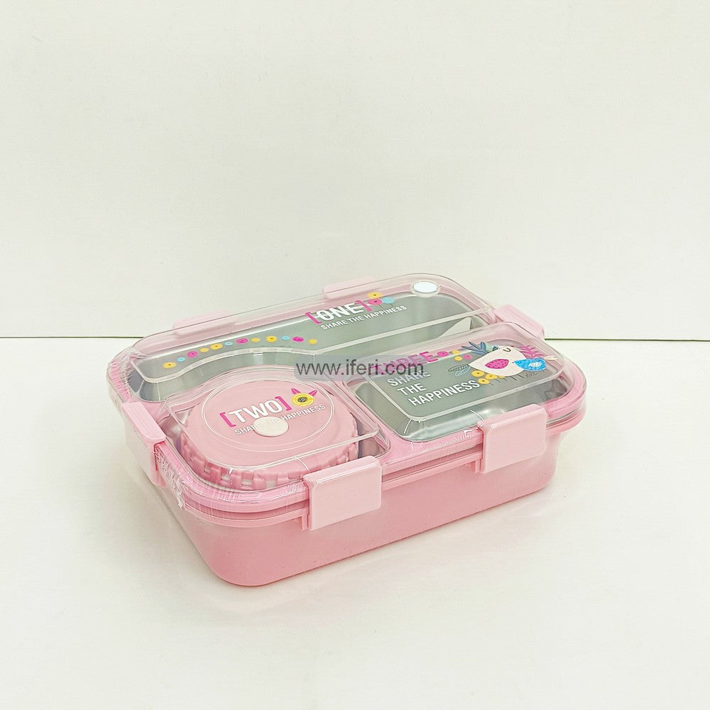 3 Part Airtight Stainless Steel Tiffin Box Food Container with Spoons SF0171