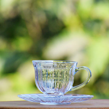 12 Pcs Glass Tea Cup & Saucer Set CK0177 (সেল)