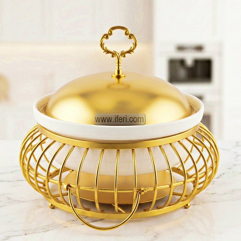 4 Liter Stainless Steel Exclusive Golden Chafing Dish Food Warmer with Lid AZM017