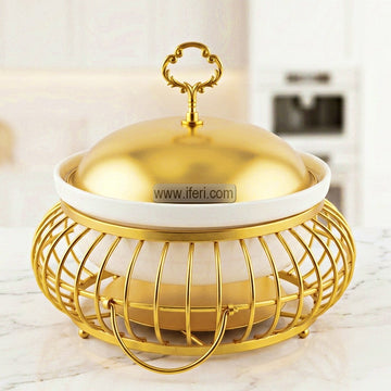 4 Liter Stainless Steel Exclusive Golden Chafing Dish Food Warmer with Lid AZM017
