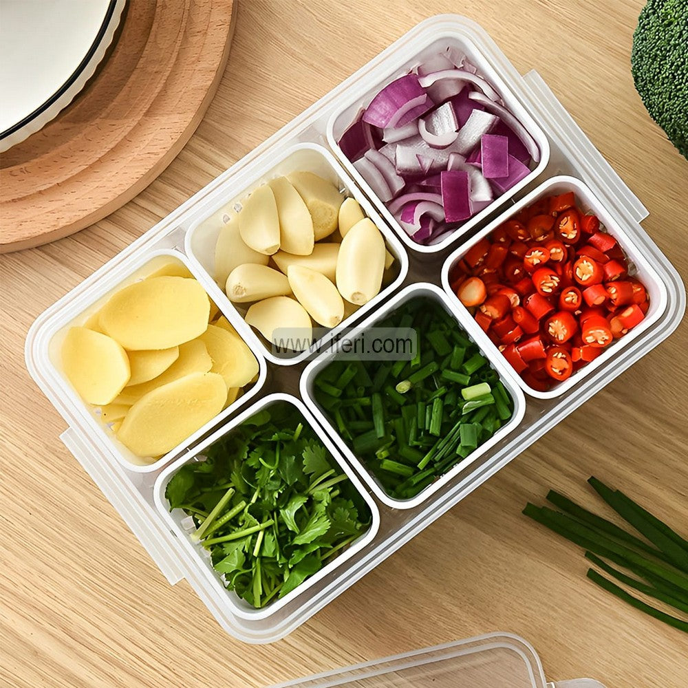 6 Grid Refrigerator Box Containers, Stackable Storage Box,  Kitchen Vegetable Box for Kitchen Organization AnZ018