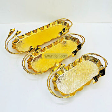 3 Pcs Small Size Exclusive Metal Serving Tray Set RY3180