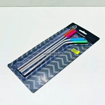 4 Pcs Stainless Steel Straw with Cleaning Brash Set MT188