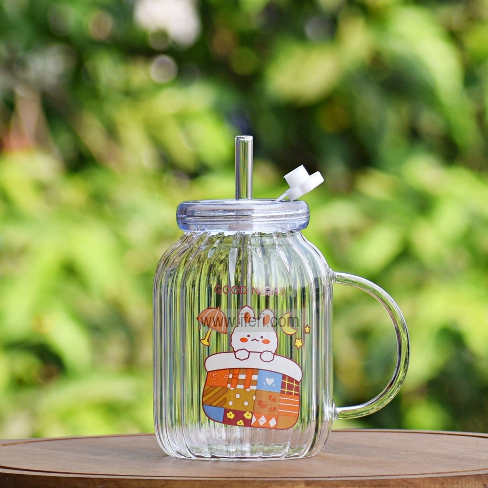 800ml Glass Juice Sipper Mug with Straw ALV0189