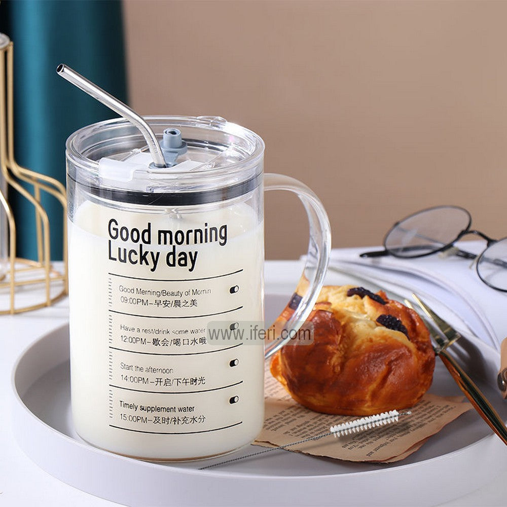 900ml Glass Juice Sipper Mug with Straw ALV0190