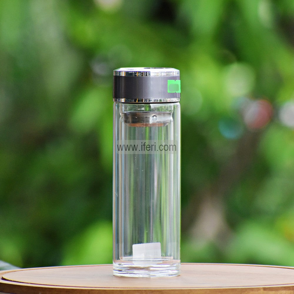 300ml Double Wall Glass Green Tea Bottle with Infuser RY3191