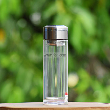 300ml Double Wall Glass Green Tea Bottle with Infuser RY3192