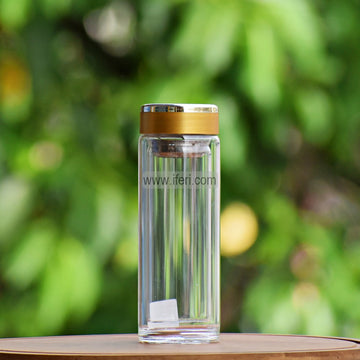 300ml Double Wall Glass Green Tea Bottle with Infuser RY3193