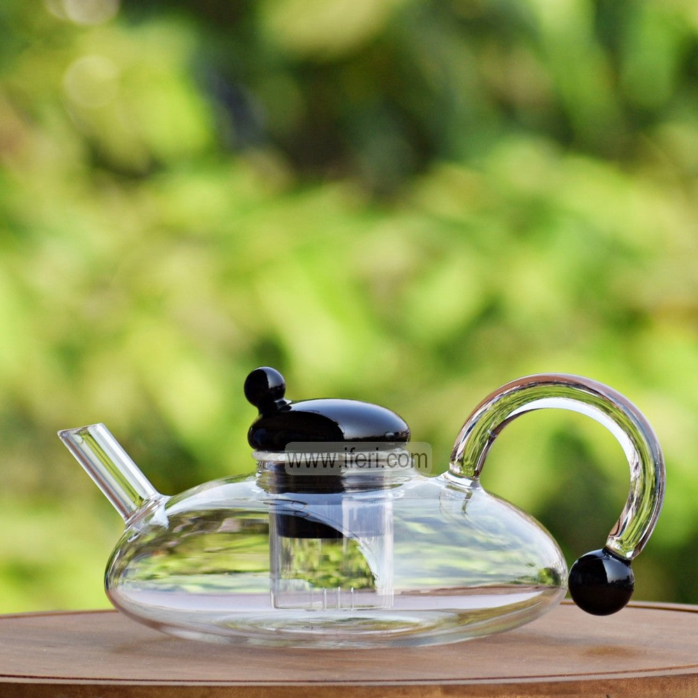 5.8 Inch Borosilicate Glass Tea Pot with Glass Infuser ALV0194