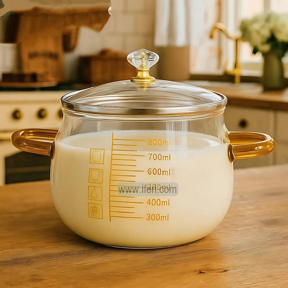 800ml Heat Resistant Borosilicate Glass Cooking Pot ALV0195