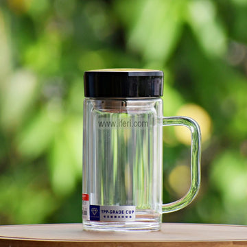 400ml Double Wall Glass Green Tea Mug with Infuser RY3195