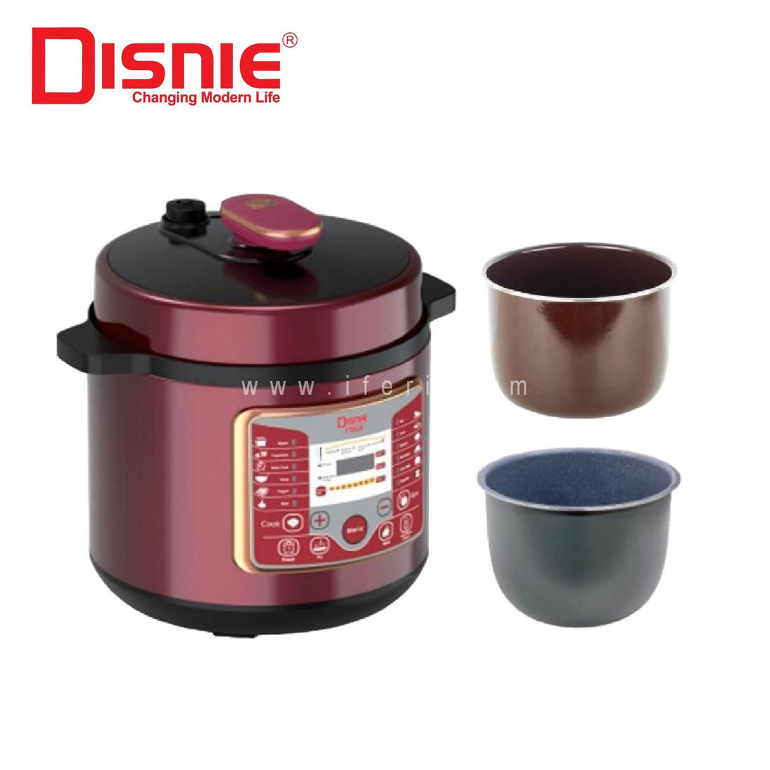 Disnie 6 Liter Double Pot Multifunction Electric Pressure Cooker DEPC-196