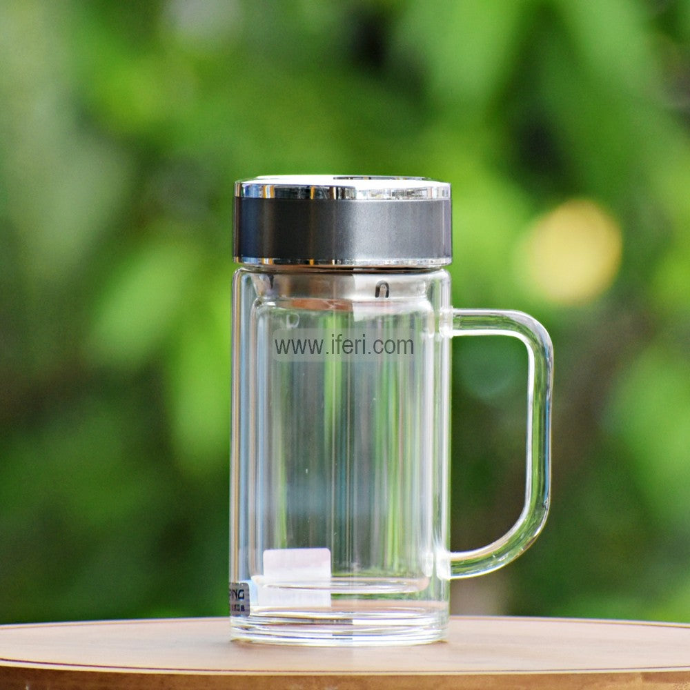 400ml Double Wall Glass Green Tea Mug with Infuser RY3197