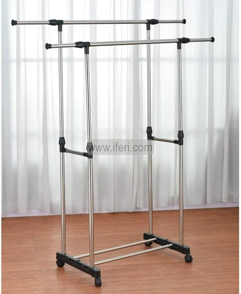Stainless Steel Multipurpose Double Pole Adjustable Telescopic Clothes Drying Rack, Organizer, Laundry Rack, Clothes Hanger ALM6515