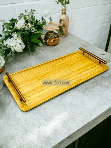 19.5 Inch Bamboo Serving Tray with Handle FH2350