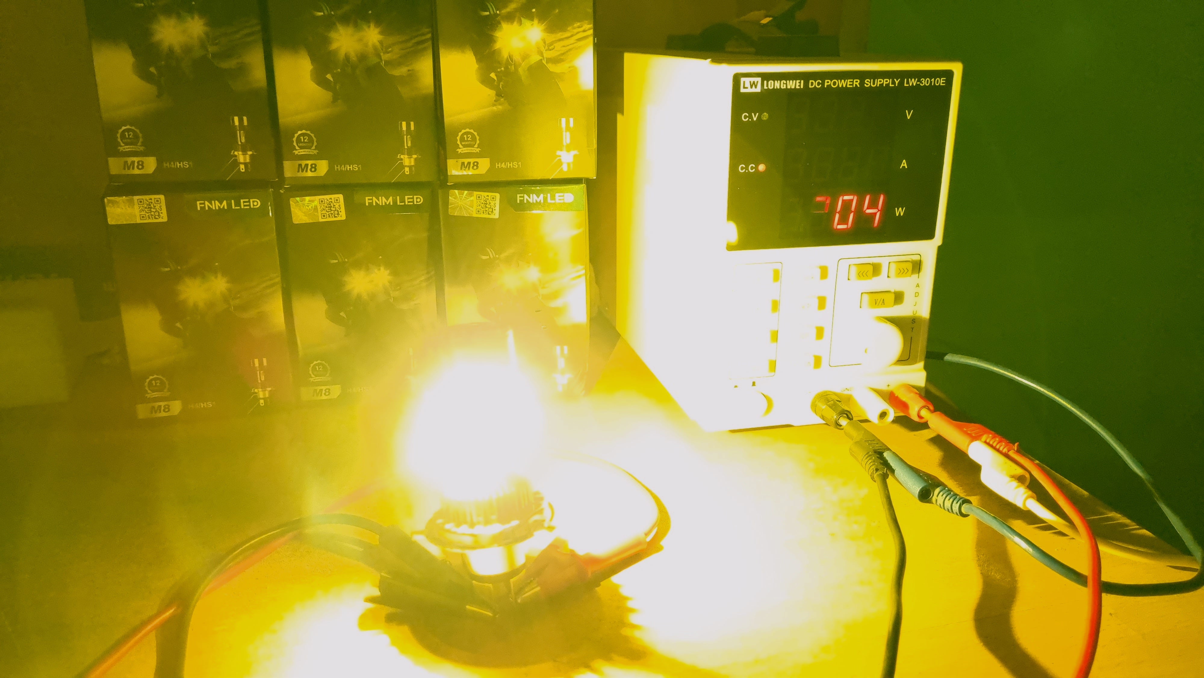 FNM M8 LED Yellow + White Light. (H4 Socket)(1piece)