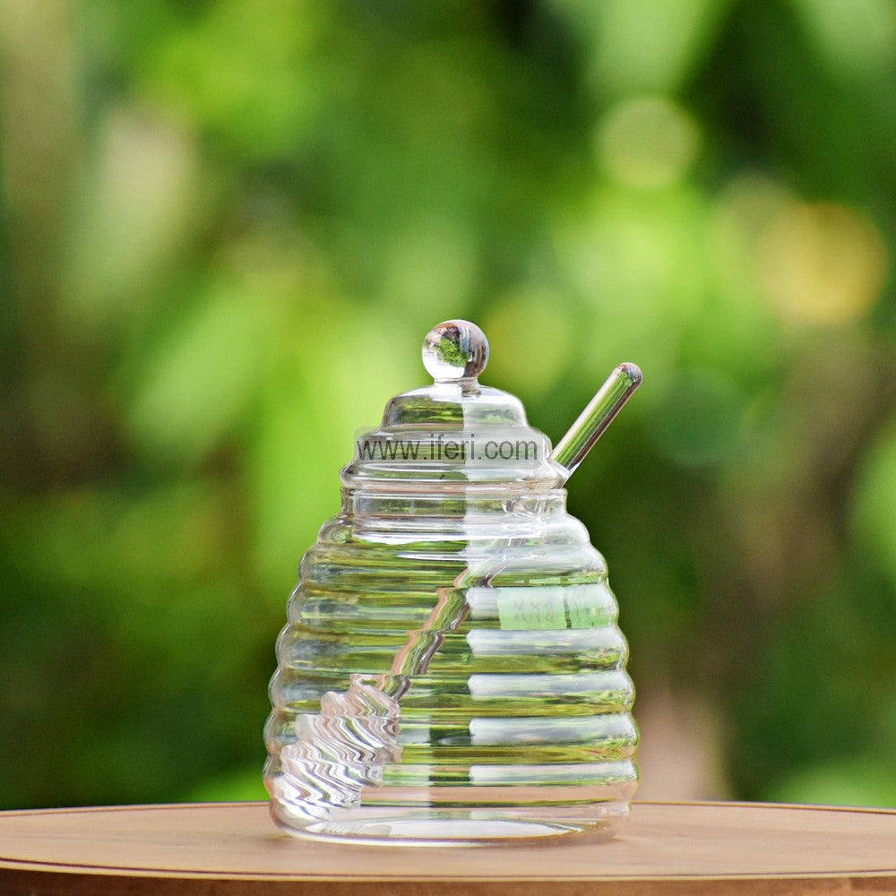 5 Inch Glass Honey Jar , Pot with Spoon RY3206