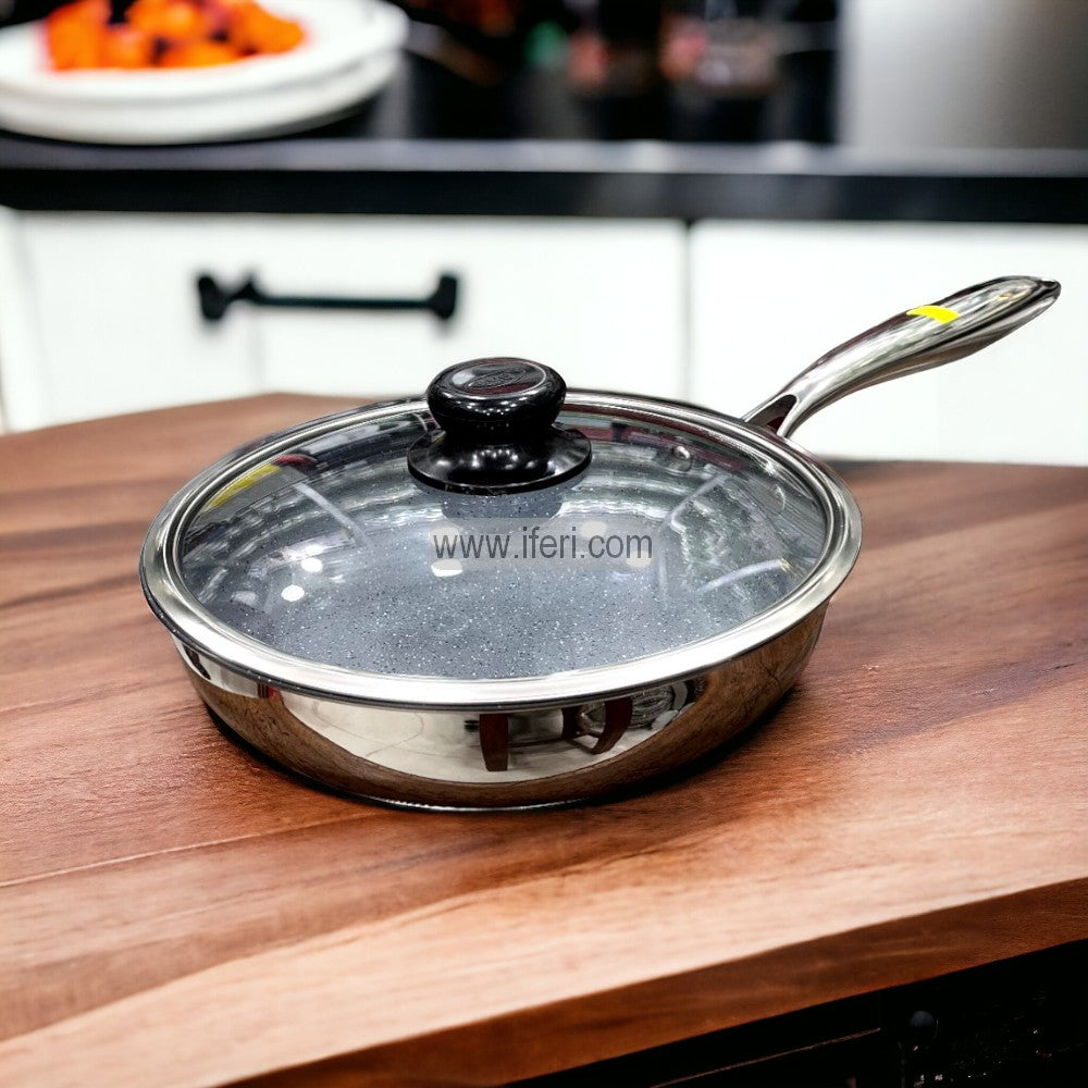 24cm SKB Non-stick Stainless Steel Fry Pan with Lid UT1214