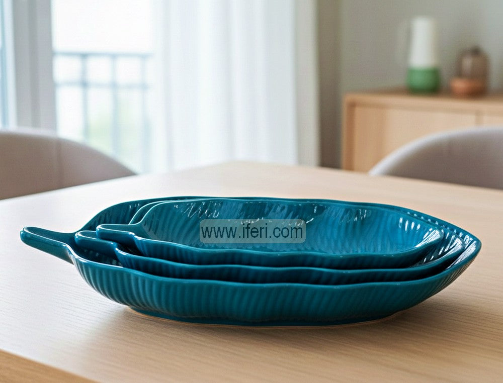 3 Pcs Ceramic Leaf Shaped Serving Dish Set CGA0219