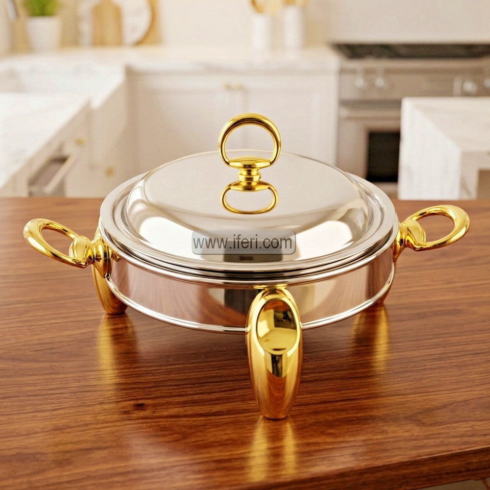 7 Inch Exclusive Stainless Steel Round Shape Chafing Dish Food Warmer with Lid AZM021