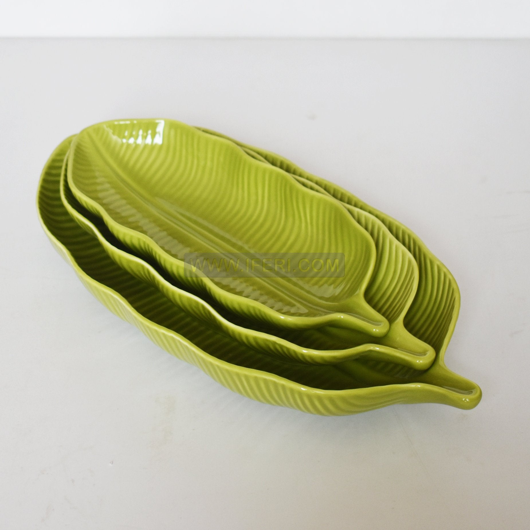3 Pcs Ceramic Leaf Shaped Serving Dish Set CGA0220
