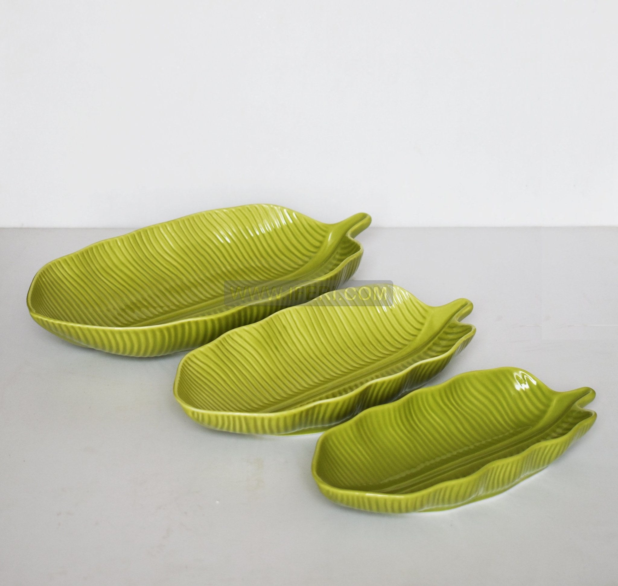 3 Pcs Ceramic Leaf Shaped Serving Dish Set CGA0220