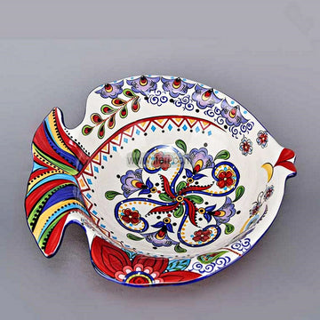 12.8 Inch Fish Shape Heavy Ceramic Serving Bowl , Dish UNQ0462