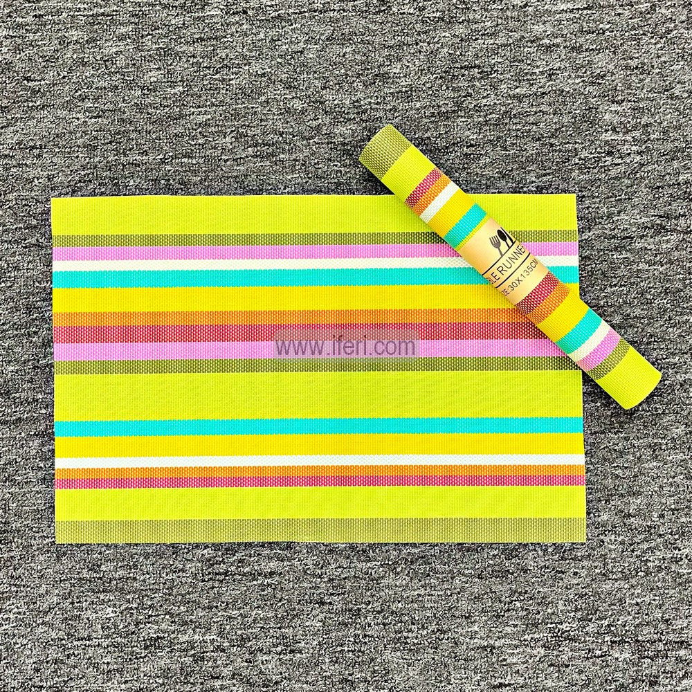 7 Pcs Washable PVC Runner & Placemats Set SMT1241