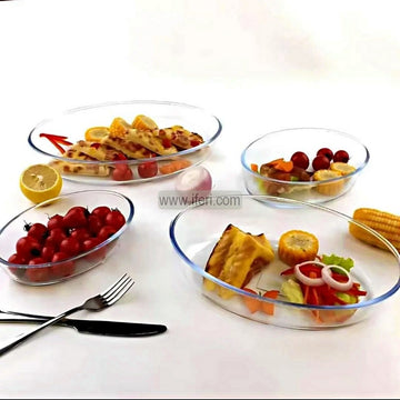4 Pcs Oven Proof Tempered Glass Casserole Set KML4249