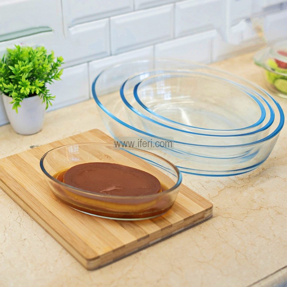 4 Pcs Oven Proof Tempered Glass Casserole Set KML4249