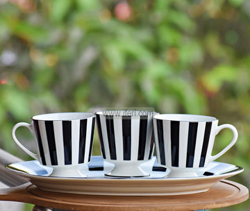 3 Pcs Ceramic Coffee Mug / Cup with Serving Tray CGA0263