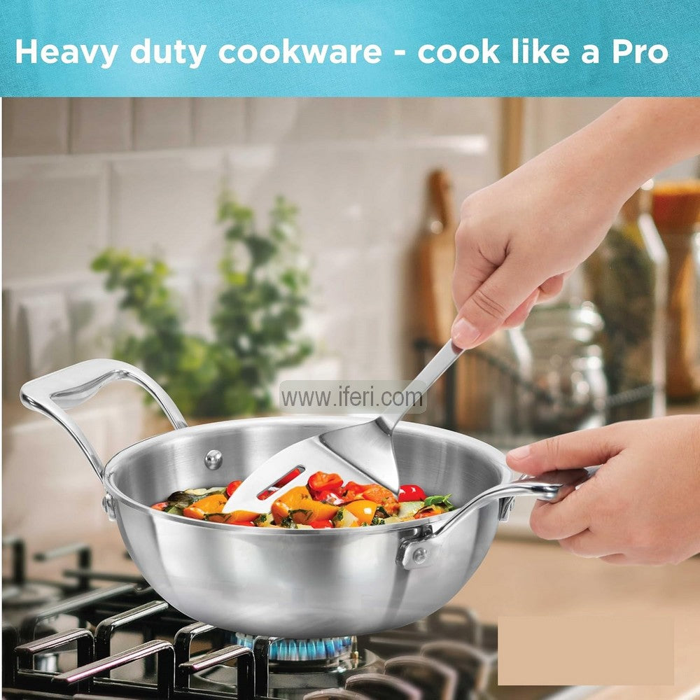 1.5 Liter Hawkins Pro Tri-Ply Stainless Steel Deep Karai / Cookware with Stainless Steel Lid ALM6505-1