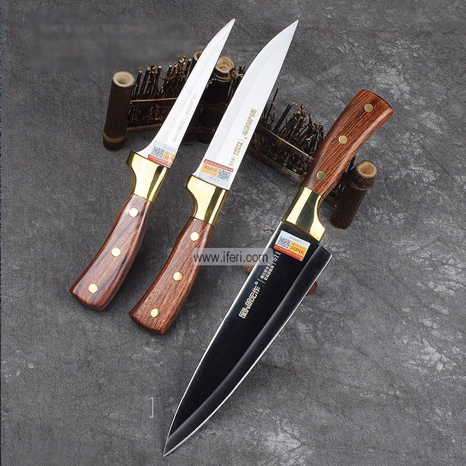 3 pcs Stainless Steel Heavy Knife Set RR1656