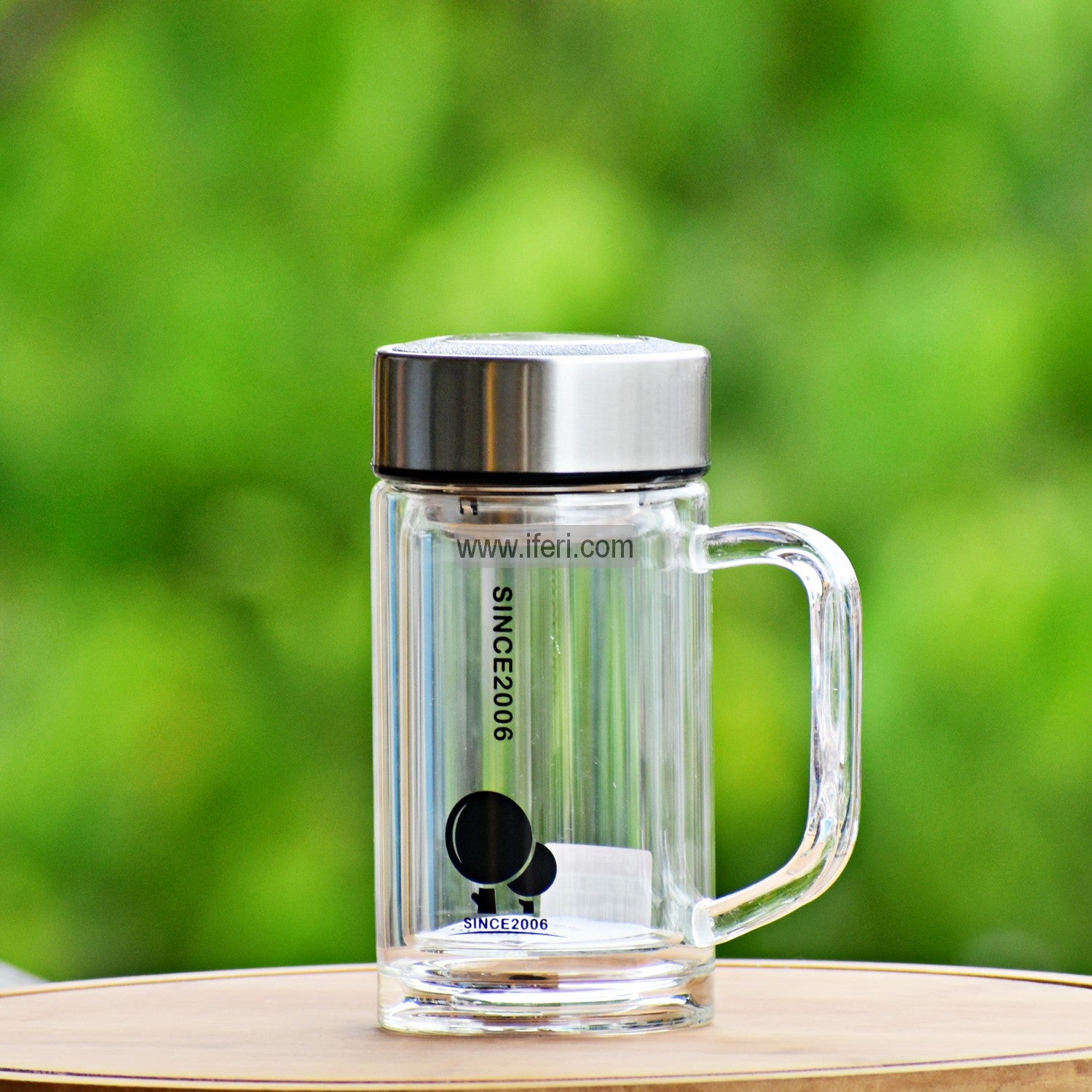 360ml Double Wall Glass Green Tea Mug with Infuser UT5497