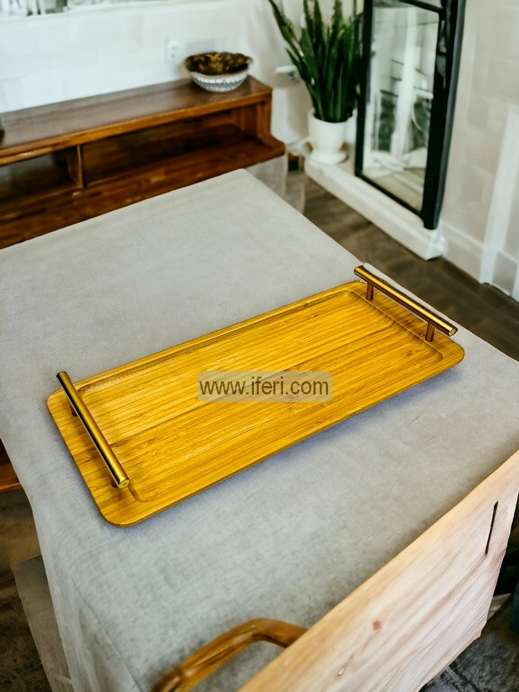 17 Inch Bamboo Serving Tray with Handle FH2351