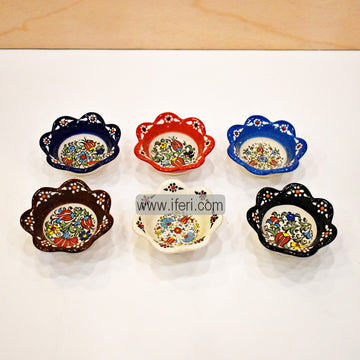 6 Pcs Turkish Hand Printed Ceramic Dessert / Sweet Serving Bowl Set GA7767