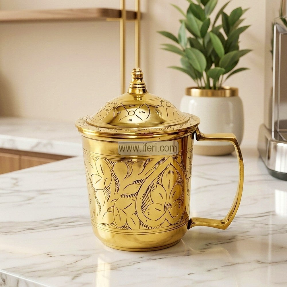 500ml Premium Brass King Size Mug with Lid HBT001