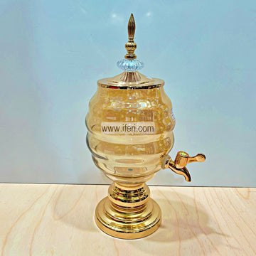 16 Inch Golden Glass Juice Dispenser with Stand HR15232