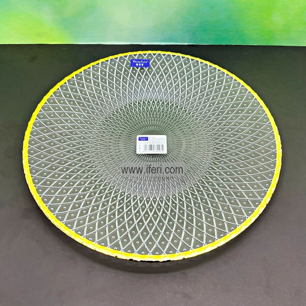 13 Inch Exclusive Golden Rim Glass Rice Serving Dish RH0300
