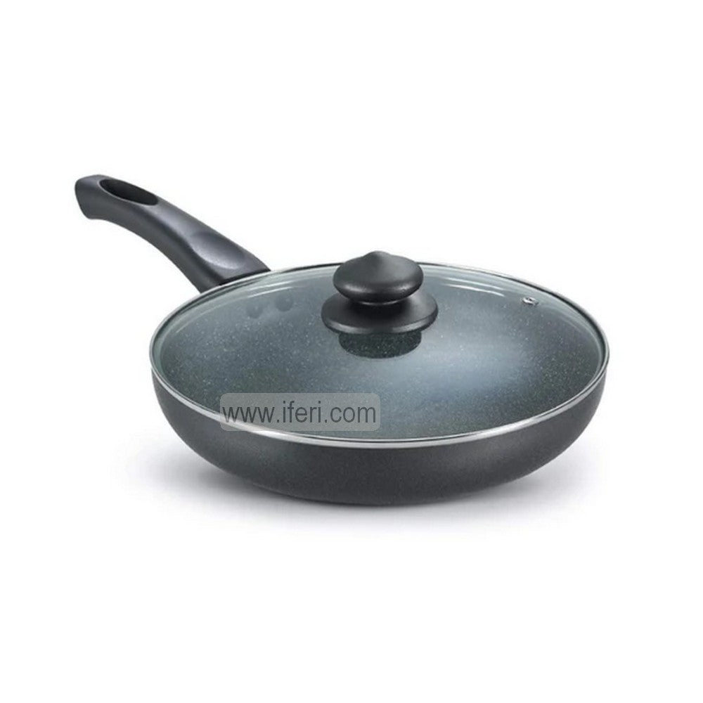 24cm Prestige Omega Deluxe Granite Coated Non-stick Fry Pan with Glass Lid PG36307