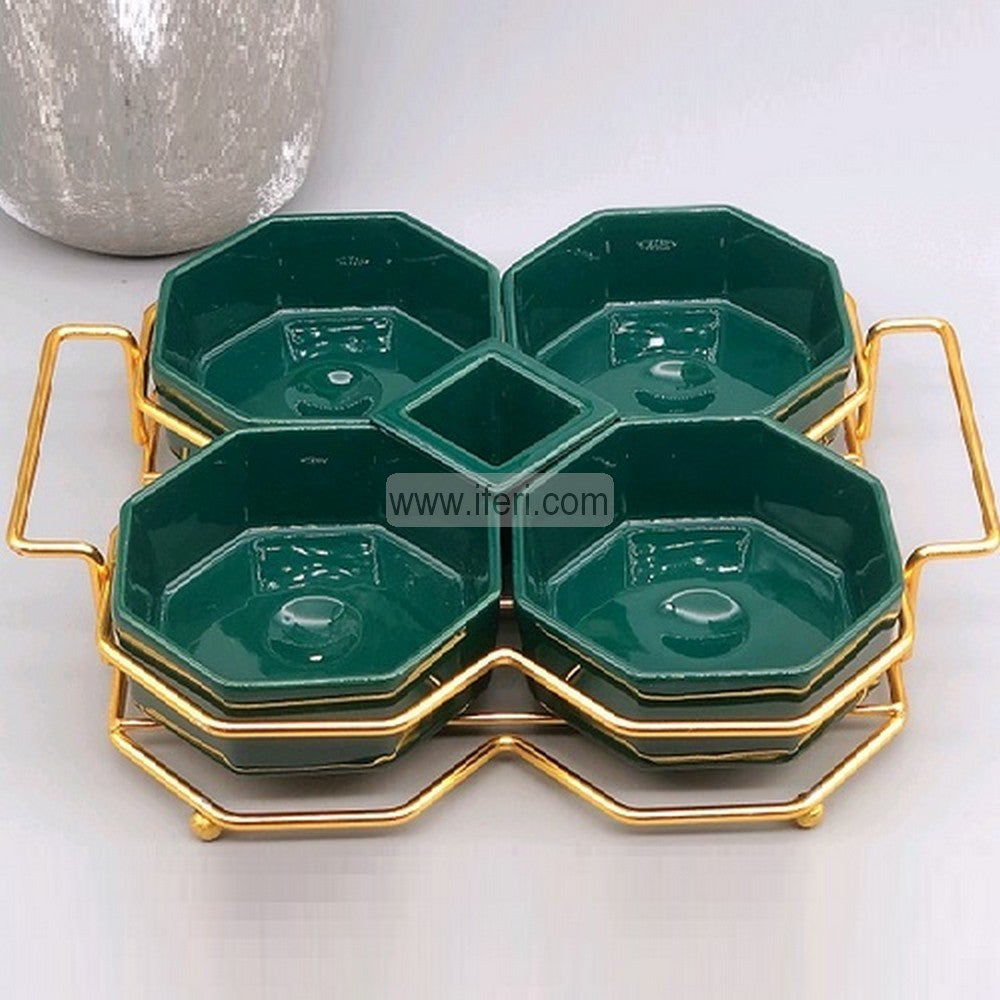 5 Pcs Ceramic Dried Fruit, Candy, Dessert Serving Bowl Set with Stand LB6309