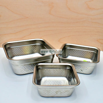 3 Pcs Stainless Steel Vegetable Strainer (11.3,9.8,8.2 Inch) TB15273
