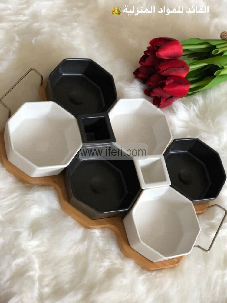 8 Pcs Ceramic Dried Fruit, Candy, Dessert Serving Bowl Set with Stand LB6310-4